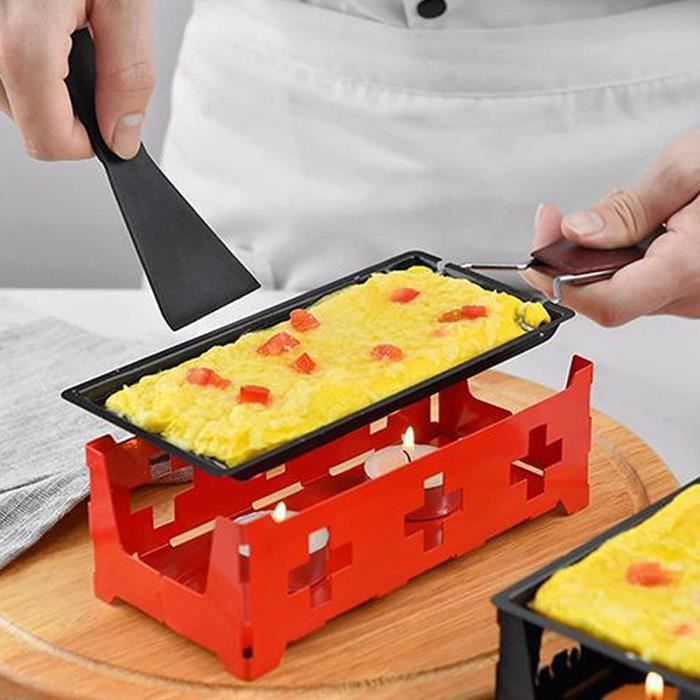 Mini Poêles à Raclette,4 Pièces Coupelle Raclette Poêlon Revêtement  Antiadhésif Mini Raclette Set pour Fromage Fondu Oeuf Frit,avec 4 Pelle en  Bois : : Cuisine et Maison