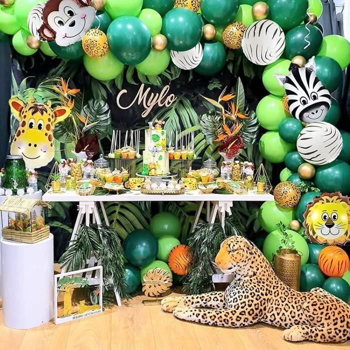 jungle decoration anniversaire garcon safari deco anniversaire bannière  joyeux anniversaire animaux safari jungle ballons pour gar