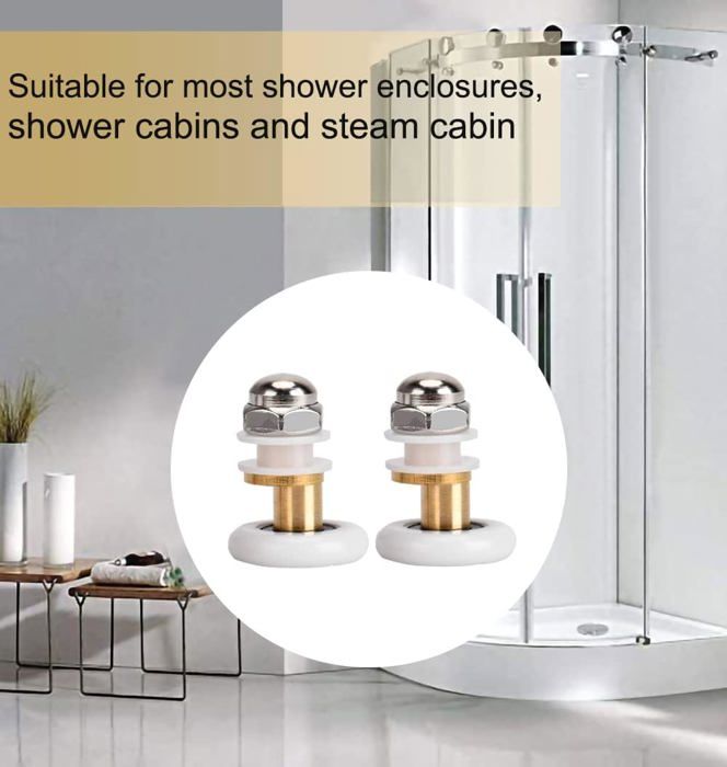 Lot De 8 Roulettes De Rechange Pour Porte De Douche Coulissante - Diamètre 22.5 Mm - Verre 3-6 Mm