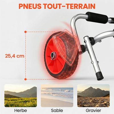 Chariot Transport Kayak Outsunny - Pliable, Charge 70kg - Pour Canoë, Paddle, Bateau
