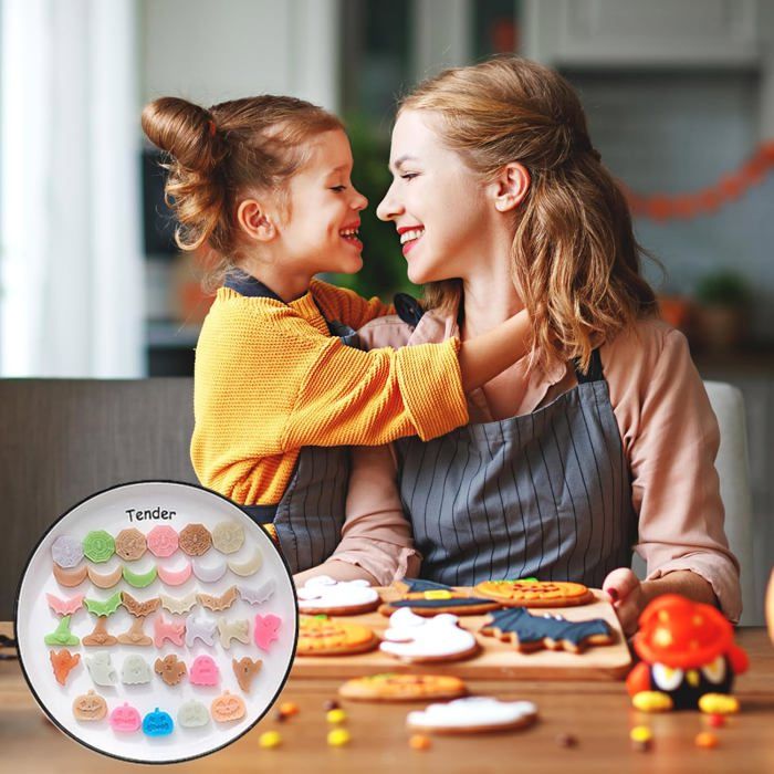 Moules à Chocolat Halloween En Silicone - Kit 3 Pièces + 3 Compte-gouttes - Formes Fantômes, Citrouille, Etc. - Pour Bonbons, Gelées, Glaçons