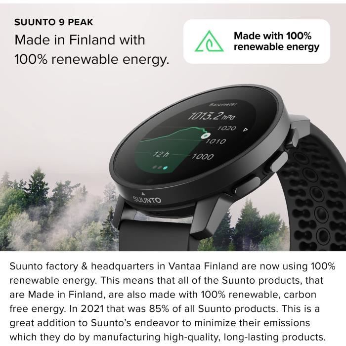 Suunto 9 Montre GPS Blanche