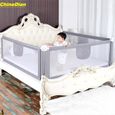 Barrière de sécurité pour lit enfant - ChineDian - 2m - Réglable - Maille respirante et acier au carbone - Gris-0