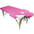 Drap housse de protection 4 pièces en éponge pour table de massage - Rose - Vivezen-0