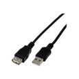 MCL Câble pour transfert de données - 1 m USB - Rallonge - Noir-0