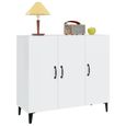 Armoire à vaisselle Décoration de meubles - Pwshymi - Blanc brillant - bois d'ingénierie;métal - 90 x 34 x 80 cm -0