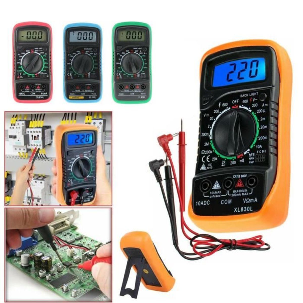 Lcd Bleu Multimetre Numerique Xl830l Voltmetre Amperemetre Ohmmetre Tester Testeur De Tension Ca Et Cc Verificateur Circuit Buzzer Achat Vente Multimetre Auto Lcd Bleu Multimetre Numeriq Cdiscount