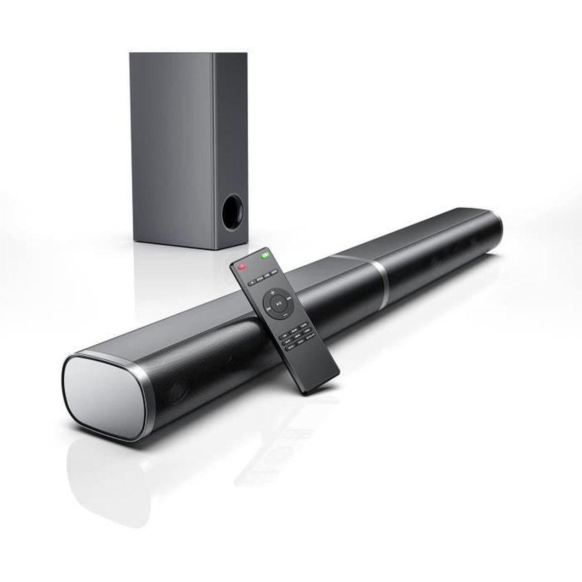 Yangers Barre De Son Bluetooth 5.0 20W – Enceinte TV Sans Fil Avec Télécommande, Micro Intégré, Batterie Rechargeable – Son Surround Pour Home Cinéma, PC & Smartphone