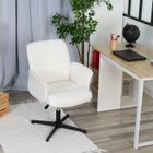 MEUBLES COSY Fauteuil de Bureau Ergonomique, Chaise de Bureau en Tissu Bouclette Blanc, Pivotante à 360°, Hauteur Réglable