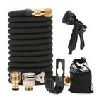 JINZDASU Tuyau D'arrosage Extensible de 15 m Avec 8 Buses, Raccords en Laiton Massif 3-4" et 1-2", Tuyau D'arrosage Avec Sac de Rangement
