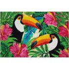 IDMAT Tapis coco blanchi toucans / pvc 40x60 cm