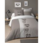 LOVELY CASA Housse de couette et 2 taies 260 x 240 cm DULCE TAUPE