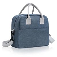 lunch bag isotherme-sac isotherme repas-27x15x21.5cm-avec bandoulière-réutilisable-Convient employés de bureau-bleu marine