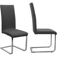Lot de 4 Housses de chaise extensibles en microfibre élasthanne universelle pour chaise salle à manger haut dossier, grise foncé