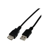 MCL Câble pour transfert de données - 1 m USB - Rallonge - Noir