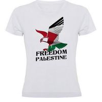 T-shirt femme Palestine "L'AIGLE DE PALESTINE" | Tee shirt blanc "FREEDOM PALESTINE" du S au XXL
