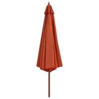 Parasol avec mât en bois 350 cm Terre cuite - SALUTUYA - BD16879