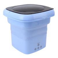 Machine à laver pliable Mini lave-linge à seau portable avec couvercle noir pour appartement de voyage RV 100 Prise bleue de l'UE
