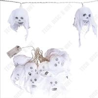 TD® Guirlande lumineuse led en forme de crâne pour Halloween, lanterne fantôme en gaze blanche suspendue, décoration étanche