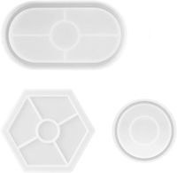 Kit 2 Moules Silicone Ovale + 5 Pipettes - Moule Résine Époxy Pour Plateau, Assiette, Terrazzo, Jesmonite, DIY Bijoux & Sous-Verres