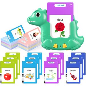 1 Carte Bilingue Espagnol et Anglais pour Enfant de 3 Ans, Jouets de Thérapie Vocale à Deux Poches avec 224 et 510 Mots, Jouet d'Apprentissage des Langues Montessori, Jeux Sensoriels pour Filles