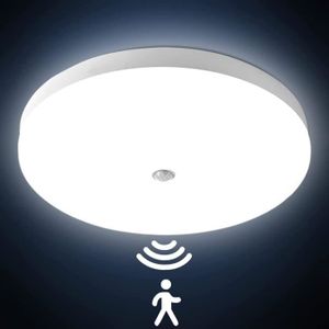 PLAFONNIER Plafonnier LED avec detecteur de mouvement 12W Plafond LED Rond Ultra-mince Lampe Imperméable IP54 Luminaire -Ø22cm 230V
