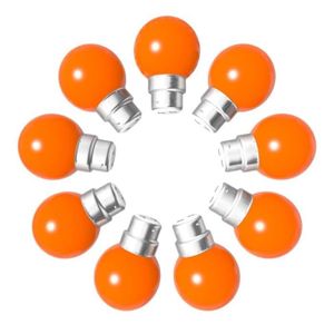 AMPOULE - LED Lot de 9 ampoules orange B22 Incassables avec culo