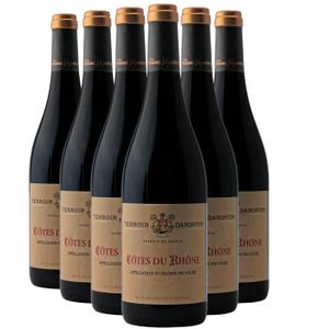 VIN ROUGE Côtes du Rhône Rouge 2021 - Lot de 6x75cl - Terroi
