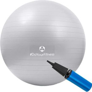 BALLON SUISSE-GYM BALL Ballon de gymnastique Orion avec pompe - Pilates Fitness - Anti-éclatement - 55 cm à 85 cm - Argent