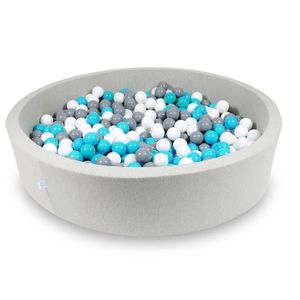 PISCINE À BALLES Mimii - Piscine À Balles (gris clair) 130X30cm-600 Balles (bleu, blanc, gris)