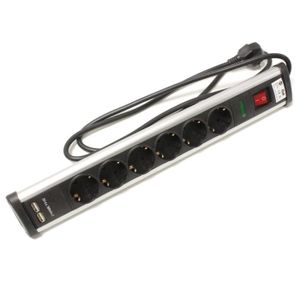 REV Supra-Line Multiprise PC Interrupteur 6 positions 3 m Câble Parasurtenseur