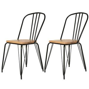 Chaise Bois Et Metal Noir