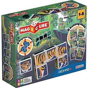 ASSEMBLAGE CONSTRUCTION Jouet de construction - GEOMAG - MagiCube Jungle Animals - 12 pièces - Multicolore - A partir de 3 ans