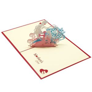 CARTE CORRESPONDANCE Carte de la fête des mères 3D carte pop de la cart