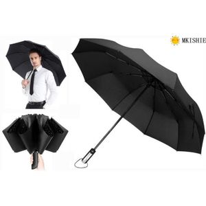 PARAPLUIE Parapluie noir Résistant au vent Automatique Parapluie Pliant Compact Parapluie Pliable de voyage,10 Nervures pour hommes et femmes