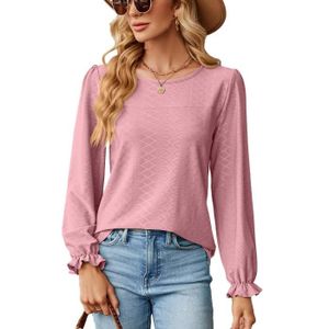 PULL Femme Pull Col Rond Manches Longues Casual Pullove