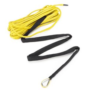 RUHUO Câble Synthétique Treuil 1/2" X 92' (28 M) - 32 000 Lbs, Gaine Protectrice 1,5 M, Crochet Renforcé 35 000 Lbs, Kit Complet Avec Sangle Et Clé, Noir/Orange