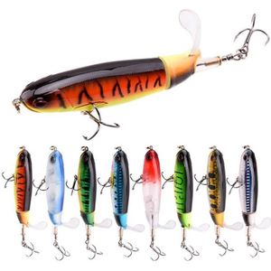 LEURRE DE PÊCHE 8Pcs Whopper Plopper 11Cm 15G Flottant Popper Leurre de PêChe Artificielle Dur Appât Wobbler Rotation Queue de PêChe S'Attaquer 3D