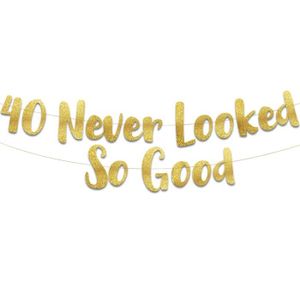 Déco de fête murale Bannière « 40 Never Looked So Good » à paillettes 