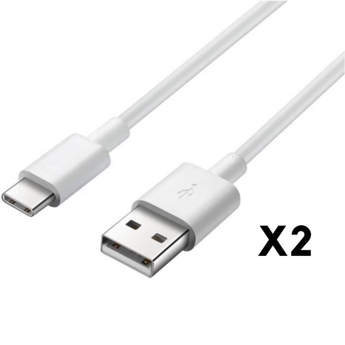 Cable Original Samsung USB-C vers USB-C, 60W Charge rapide et  synchronisation 1,8M - Blanc - Français
