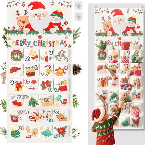 Calendrier De L’Avent Santa, En Tissu à Remplir | Cadeaux24