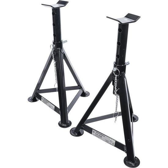 2 Chandelles Support BGS 1500kg/paire - Hauteur 322-490mm Selle 70x50mm Sécurité Véhicule