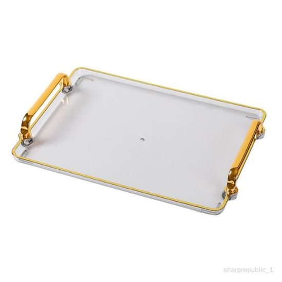 Plateau De Service Rond En Acier Inoxydable - Diamètre 33.5 Cm (M), Poignées Double - Pour Fruits, Apéritifs, Restaurant, Fête - Style Nordique - 6