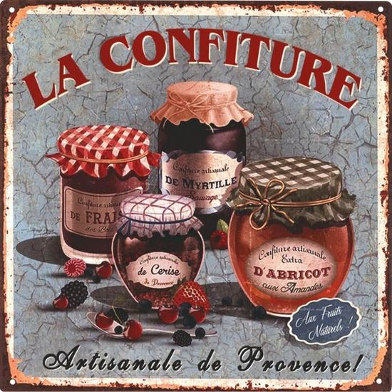 Plaque Décorative Murale "Confiture" 25x33cm – Antic Line, Neuve