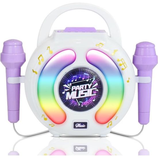 Micro Karaoké Sans Fil Pour Enfants - 2 Microphones, Effets De Voix, Lumières LED, Bluetooth - Jouet Musical Cadeau 4-12 Ans