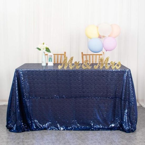 Trimming Shop 1 Nappe Rectangulaire à Paillettes Brillantes Pour Fêtes, Réceptions De Mariage, Banquets, Anniversaires, Fêtes Prénatales, Festivals, Cérémonies, Desserts, Bleu Roi, 177,8 X 274,3 Cm