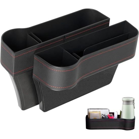 Lot De 2 Bacs Rangement Siège Auto - Pour Espace Entre Sièges Et Console - Dimensions 44x5x7.5 Cm - Universel - 5