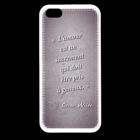 Coque Iphone 5 Sacrement Amour Violet Citation Oscar Wilde Rigide 100 Made In France Cdiscount Telephonie