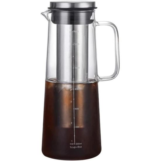Cafetière En Verre MESNEY 800 Ml – Avec Filtre Permanent En Acier Inoxydable – Écologique Et Réutilisable
