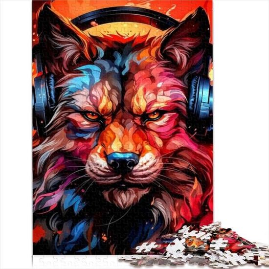 Puzzle 1000 Pièces Puzzle Loup Abstrait Pour Adultes Puzzles En Carton Jeu Difficile (Taille